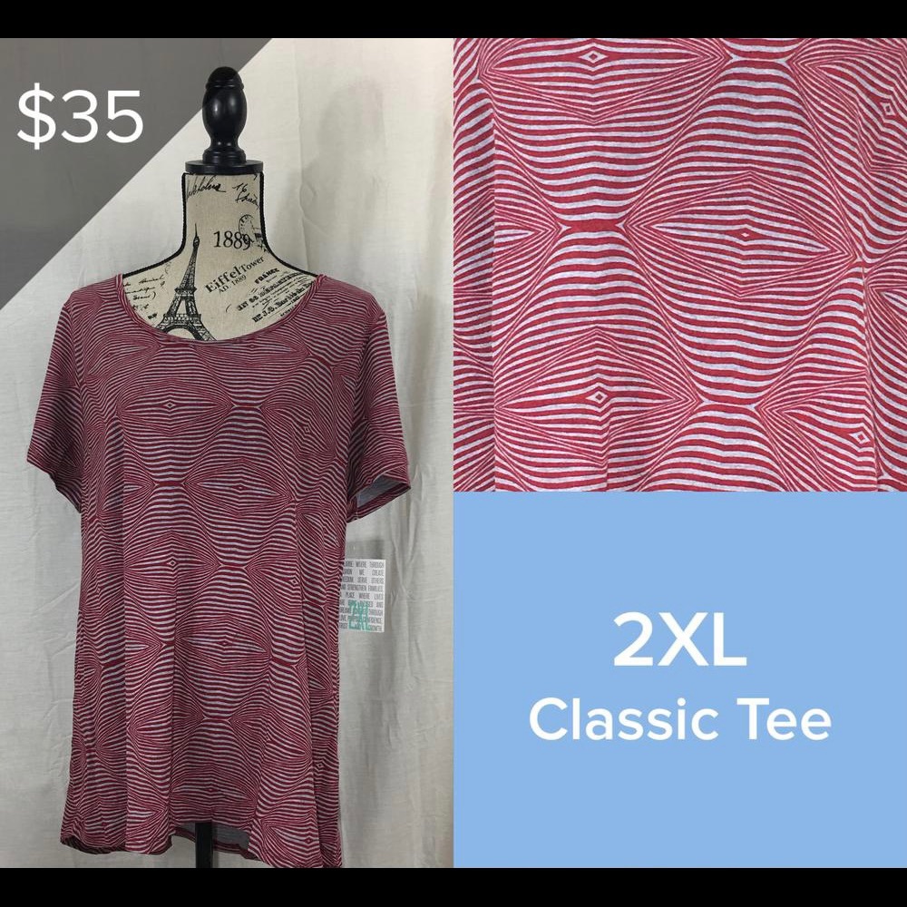 Vintage LuLaRoe Classic T 2XL Ted Grey Stripe